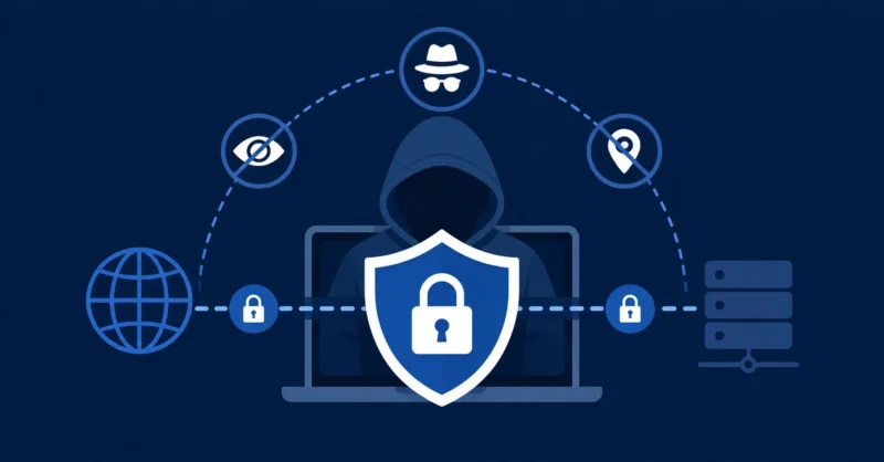 Best VPN for privacy showing anonymous identity protected behind an encrypted security shield