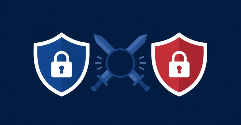 NordVPN vs ExpressVPN comparison showing two VPN security shields facing each other