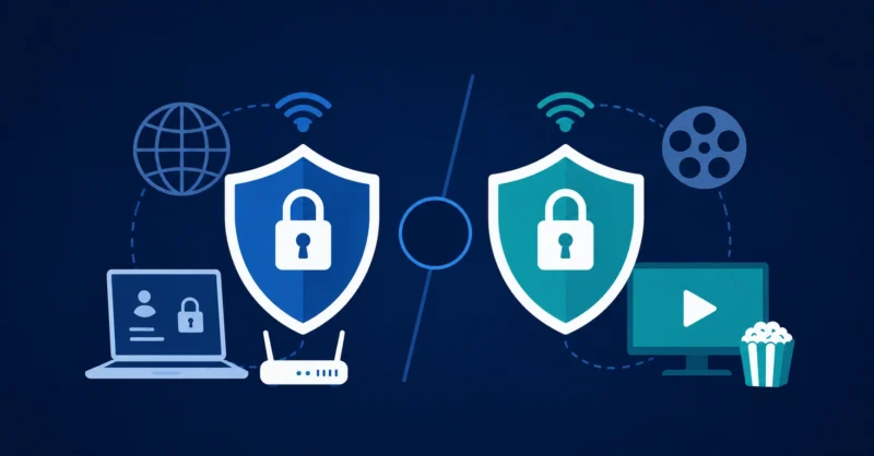 hide.me vs Liberty Shield VPN comparison showing two security shields facing each other in a head to head privacy comparison on dark blue background