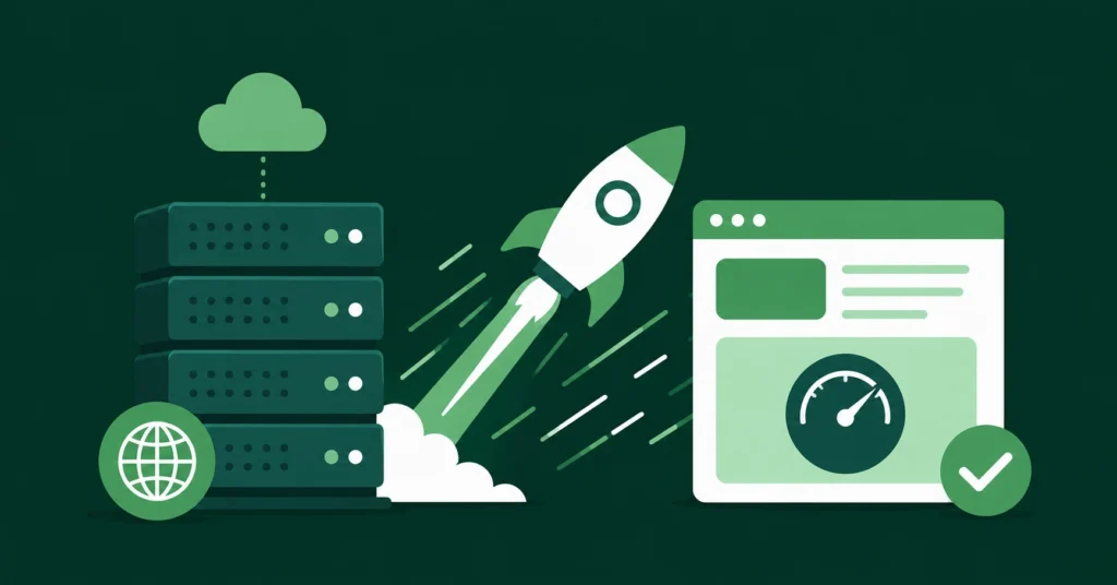Hostinger review showing fast web hosting servers with high performance website loading speed